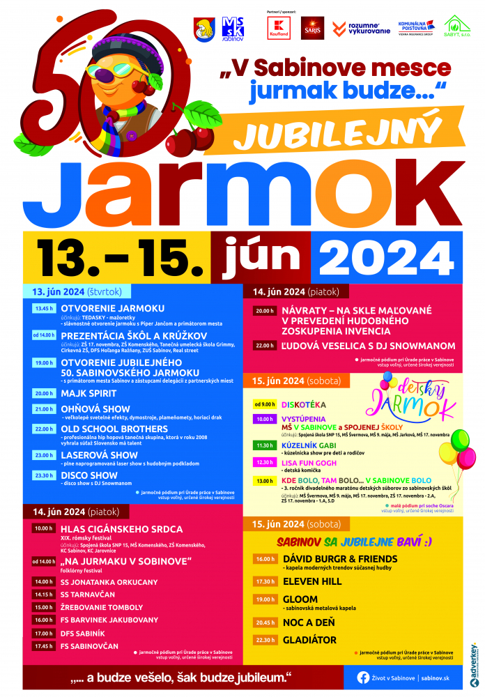 www.festiky.sk plagat 50 sabinovsky jarmok 2024 jubilejny